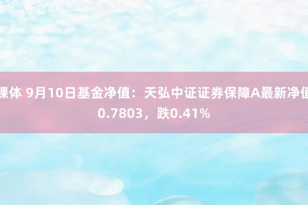 裸体 9月10日基金净值：天弘中证证券保障A最新净值0.7803，跌0.41%