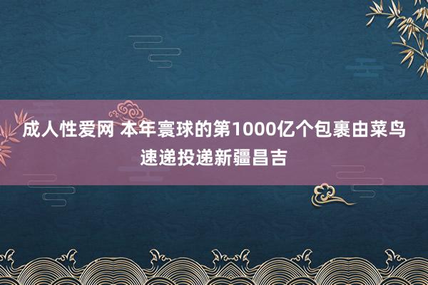 成人性爱网 本年寰球的第1000亿个包裹由菜鸟速递投递新疆昌吉