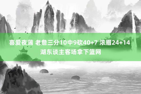 喜爱夜蒲 老詹三分10中9砍40+7 浓眉24+14 湖东谈主客场拿下篮网