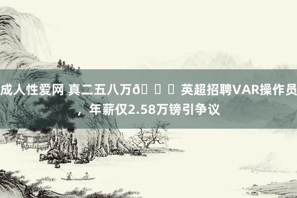 成人性爱网 真二五八万😂英超招聘VAR操作员，年薪仅2.58万镑引争议