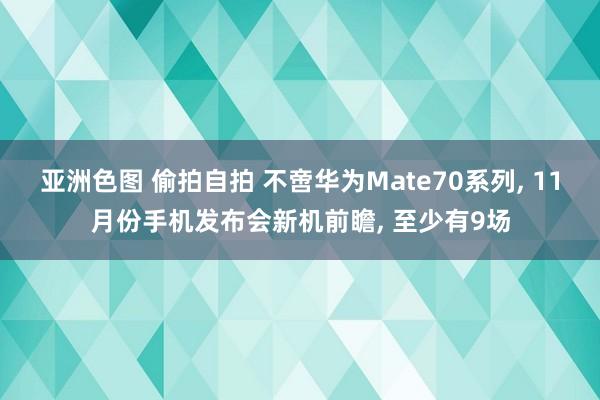 亚洲色图 偷拍自拍 不啻华为Mate70系列， 11月份手机发布会新机前瞻， 至少有9场