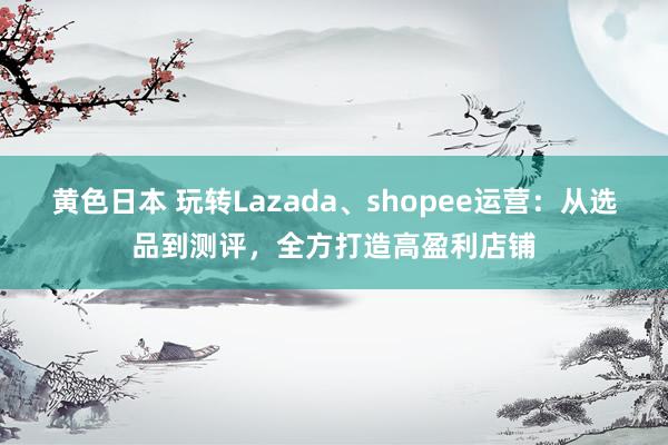 黄色日本 玩转Lazada、shopee运营：从选品到测评，全方打造高盈利店铺