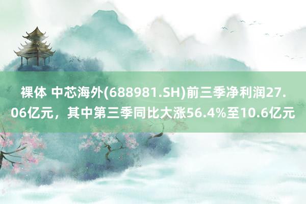 裸体 中芯海外(688981.SH)前三季净利润27.06亿元，其中第三季同比大涨56.4%至10.6亿元