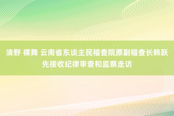 清野 裸舞 云南省东谈主民稽查院原副稽查长韩跃先接收纪律审查和监察走访