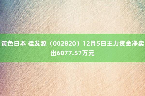 黄色日本 桂发源（002820）12月5日主力资金净卖出6077.57万元