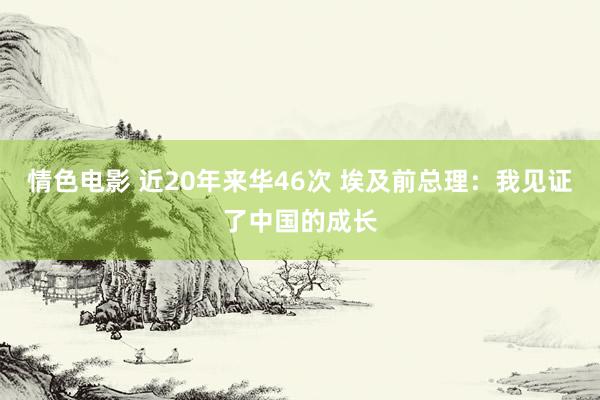 情色电影 近20年来华46次 埃及前总理：我见证了中国的成长