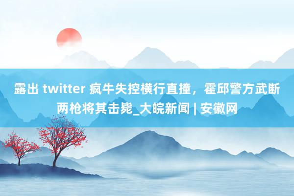 露出 twitter 疯牛失控横行直撞，霍邱警方武断两枪将其击毙_大皖新闻 | 安徽网