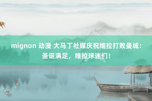 mignon 动漫 大马丁社媒庆祝维拉打败曼城：圣诞满足，维拉球迷们！