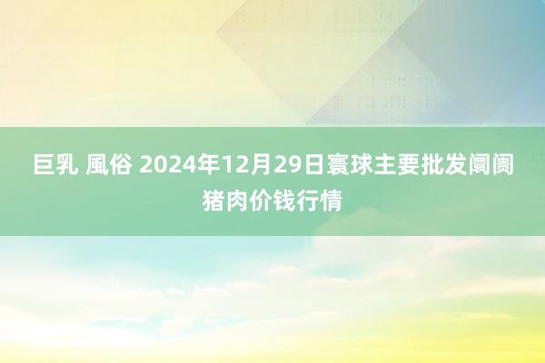 巨乳 風俗 2024年12月29日寰球主要批发阛阓猪肉价钱行情