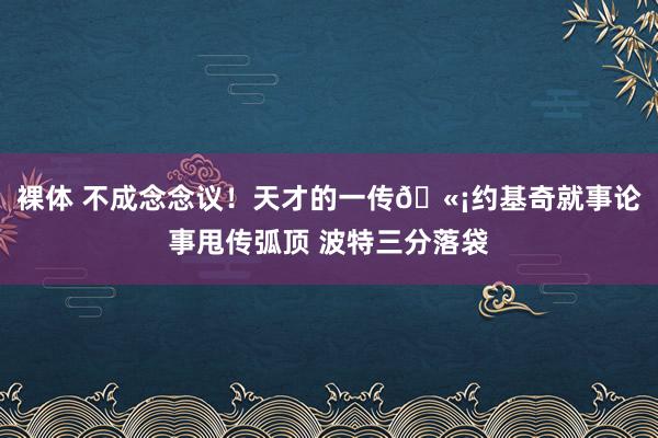 裸体 不成念念议！天才的一传🫡约基奇就事论事甩传弧顶 波特三分落袋