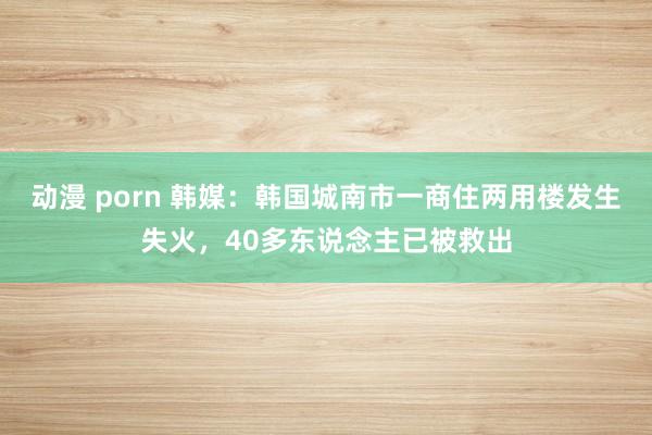 动漫 porn 韩媒：韩国城南市一商住两用楼发生失火，40多东说念主已被救出