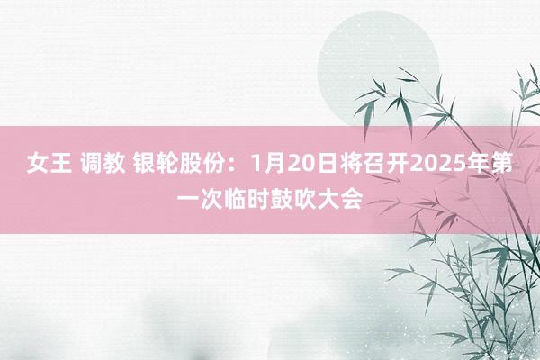 女王 调教 银轮股份：1月20日将召开2025年第一次临时鼓吹大会