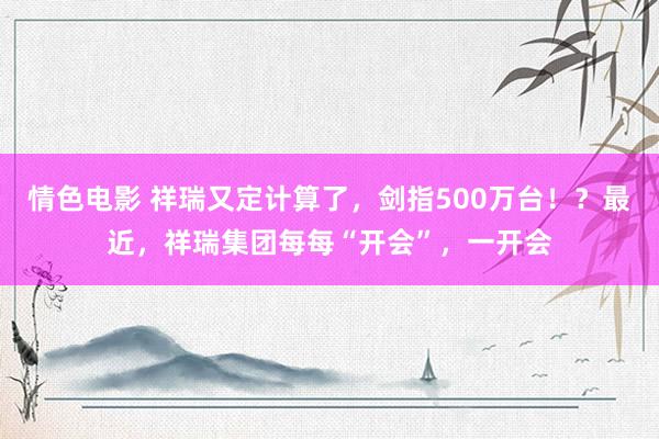 情色电影 祥瑞又定计算了，剑指500万台！？最近，祥瑞集团每每“开会”，一开会