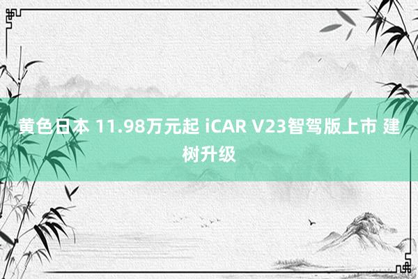 黄色日本 11.98万元起 iCAR V23智驾版上市 建树升级