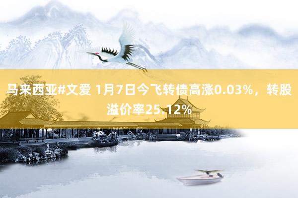 马来西亚#文爱 1月7日今飞转债高涨0.03%，转股溢价率25.12%