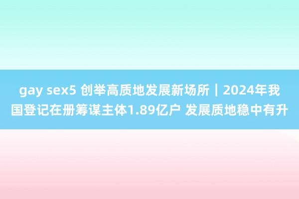 gay sex5 创举高质地发展新场所｜2024年我国登记在册筹谋主体1.89亿户 发展质地稳中有升