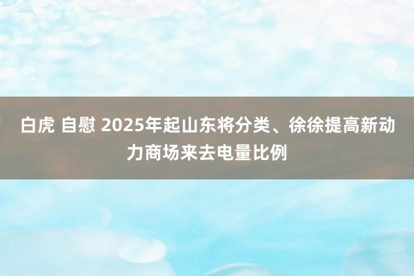 白虎 自慰 2025年起山东将分类、徐徐提高新动力商场来去电量比例