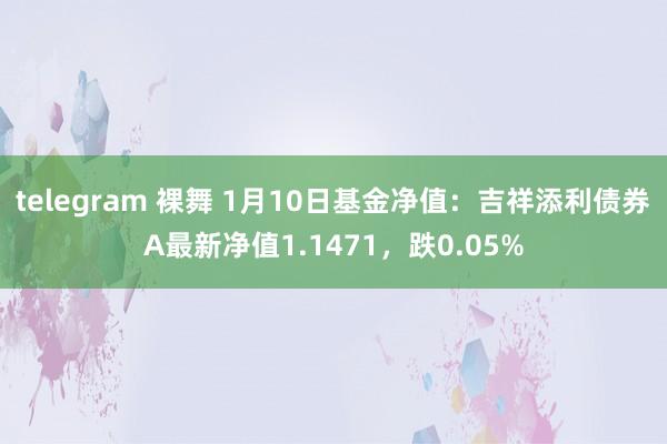 telegram 裸舞 1月10日基金净值：吉祥添利债券A最新净值1.1471，跌0.05%