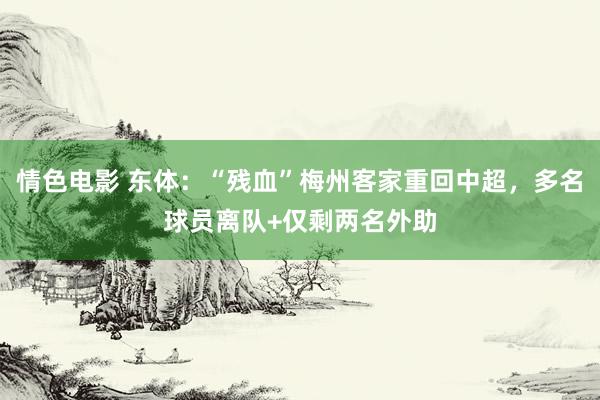 情色电影 东体：“残血”梅州客家重回中超，多名球员离队+仅剩两名外助